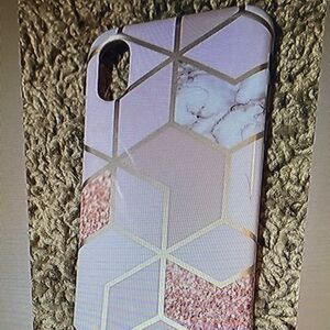 Geometric Pink and Gold Phone Case